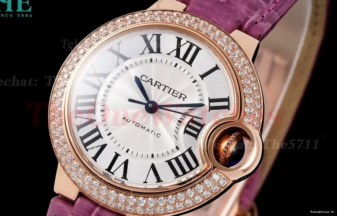 RG White AF Textured 33mm Bleu Dia LE Dial De Cartier NH05 Ballon 0511